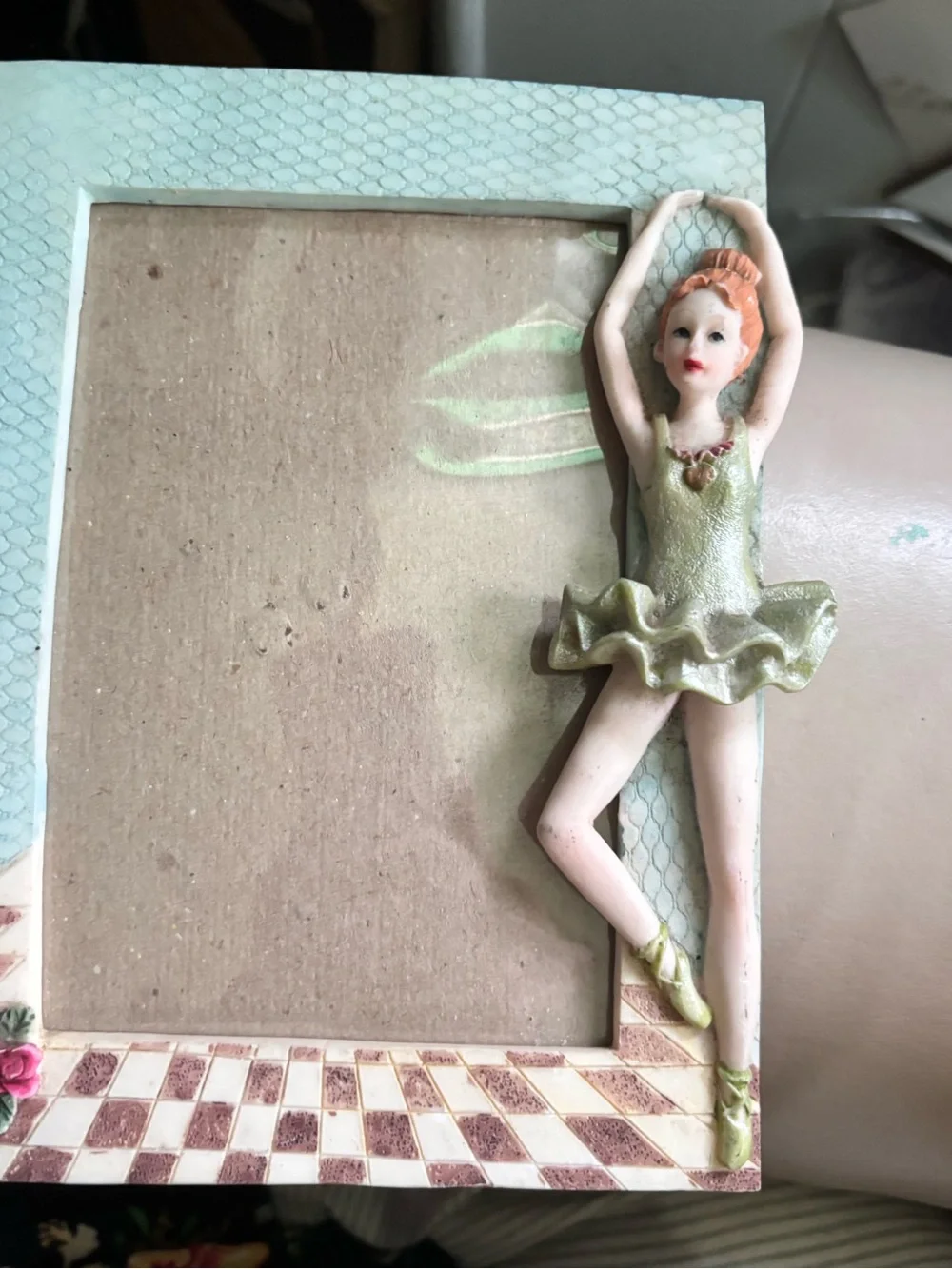 Vintage Ballerina Resin Photo Frame 5x7 Freestanding Portrait Rear Loading